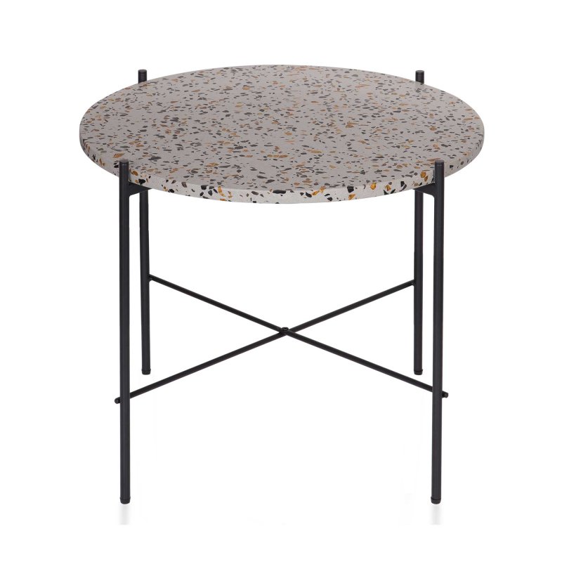 Vayen Coffee Table Terrazzo Grey Unassembled 49 x 63 x 63cm