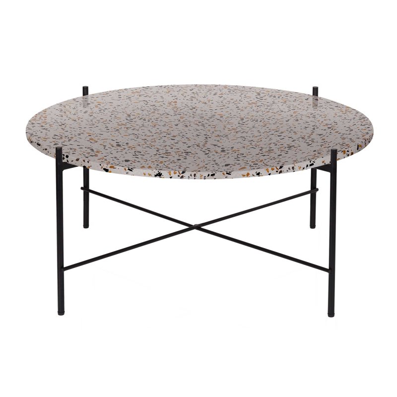 Vayen Coffee Table Terrazzo Grey Unassembled 37 x 83 x 83cm