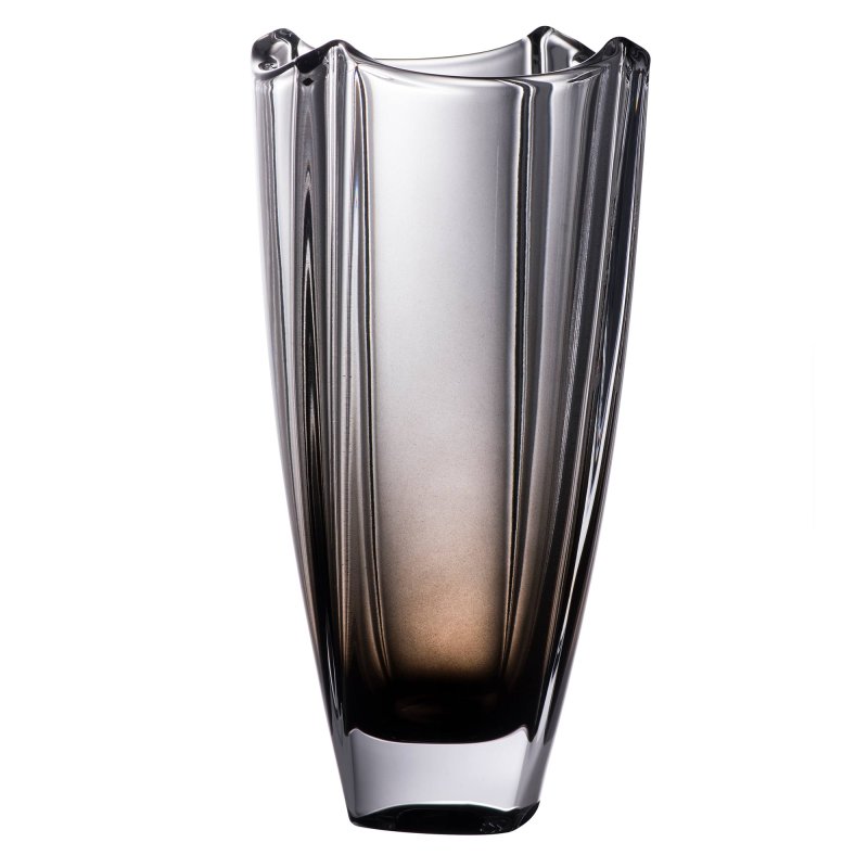 Galway Crystal Dune Square Vase 25cm Onyx 