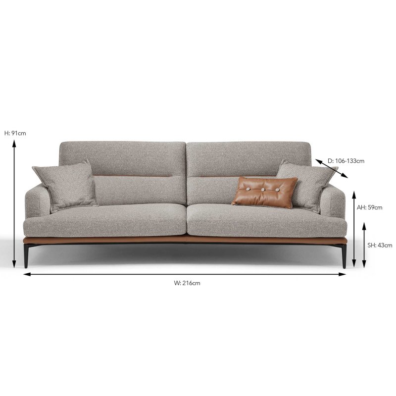 Egoitaliano Feng 3 Seater Sofa With Extending Backrest Microfibre - Meubles