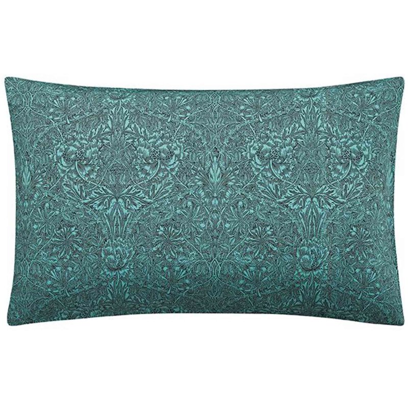 Morris & Co Honeysuckle & Tulip Standard Pillowcase Pair Mulberry & Teal