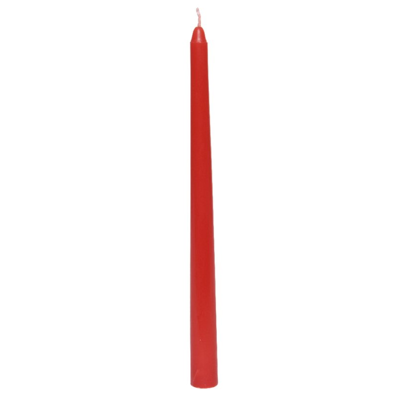 Wax Dinner Candles Red 25cm (Set of 12)