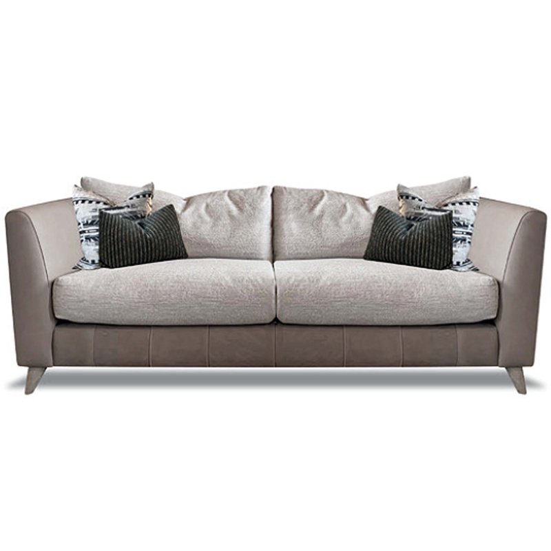 Alexander & James Haven 4 Seater Sofa Leather & Fabric Mix