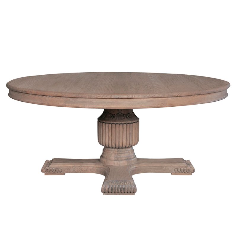 Georgia 10 Person Dining Table Round All Rustic Brown Side