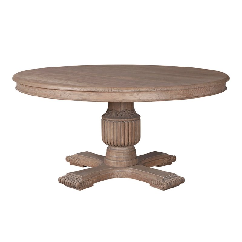 Georgia 8 Person Round Dining Table Rustic Brown