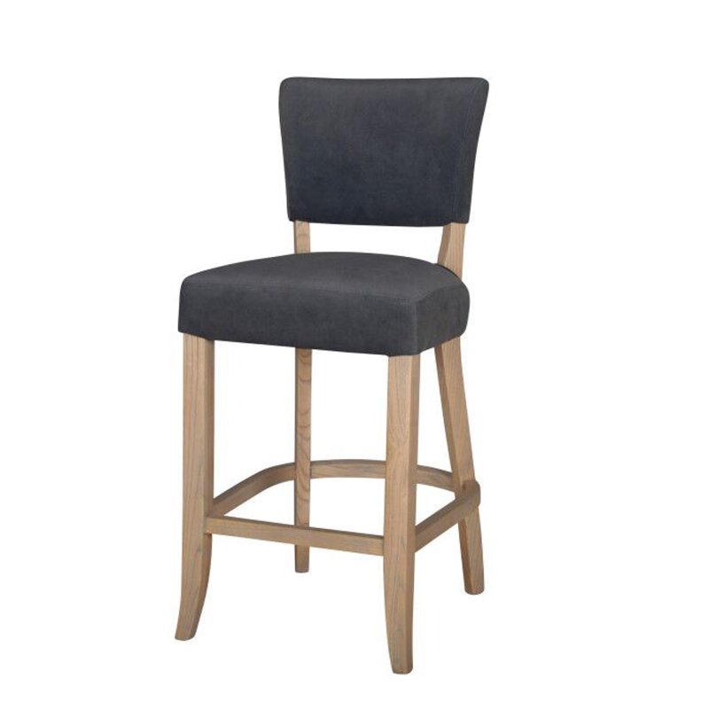 Duke High Barstool Fabric Dark Grey