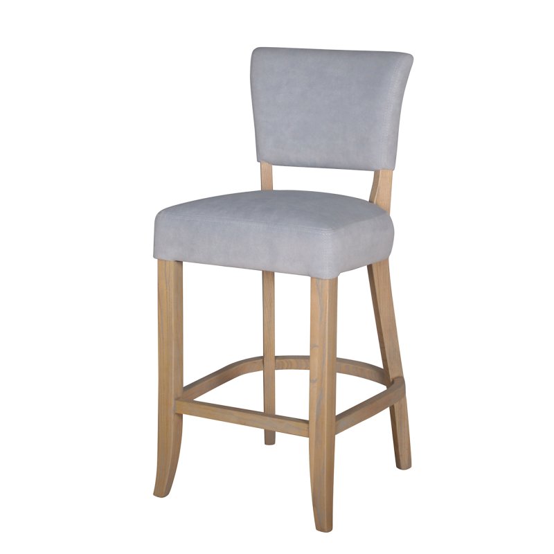 Duke High Barstool Fabric Light Grey