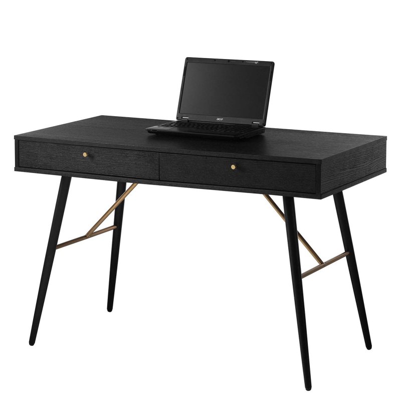 Barcelona 2 Drawer Console Desk Black and Copper