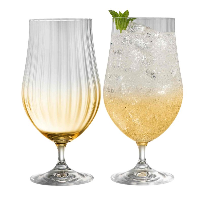 Galway Crystal Erne Craft Beer/Cocktail Glasses Amber (Set Of 2) Meubles