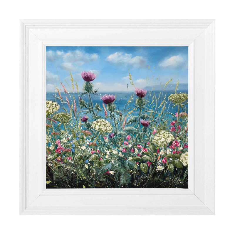 Artko Floral Burst III 39cm x 39cm Picture By Marie Mills White Frame