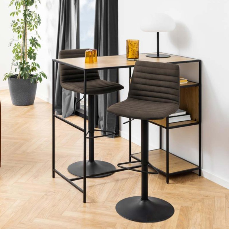 Kimmy High/Low Gas Lift Bar Stool Fabric Anthracite Meubles