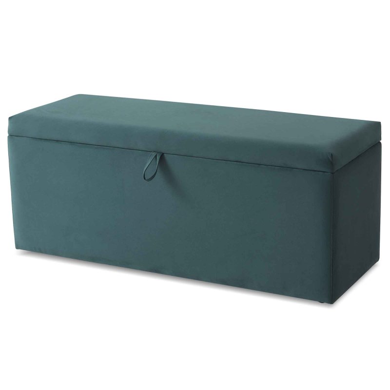 Billie Storage Ottoman Fabric Green Front