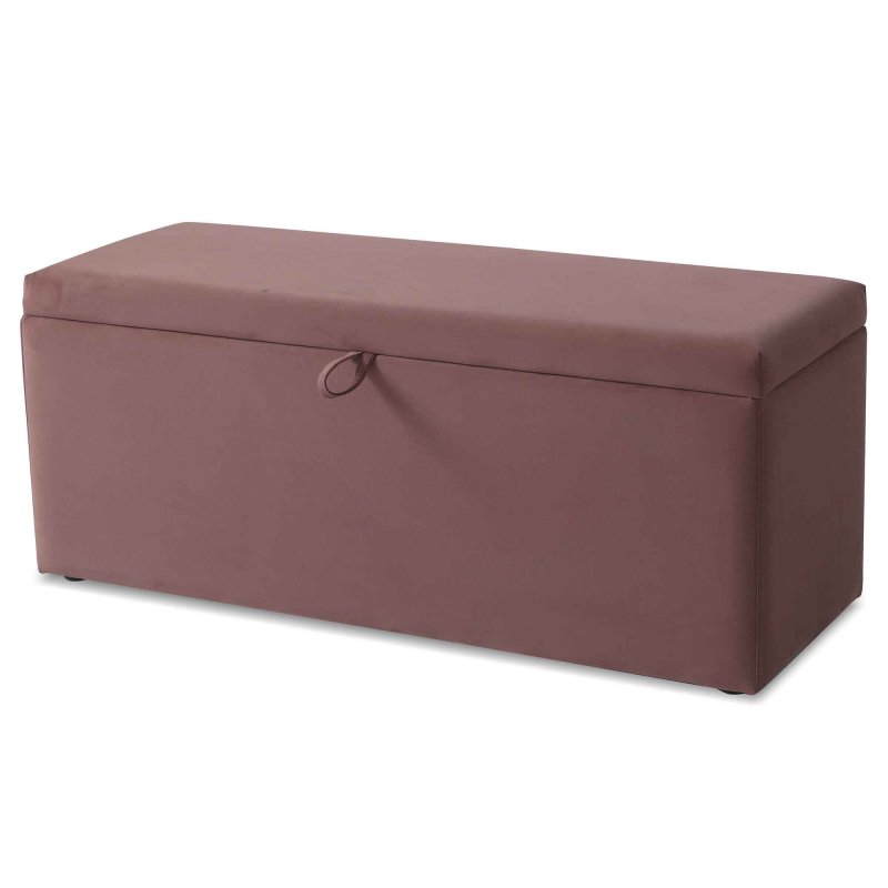 Billie Storage Ottoman Fabric Blush Front