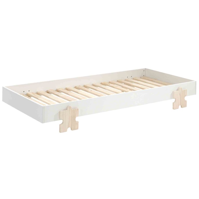 Vipack Modulo Single (90cm) Bedstead With Puzzle Legs White