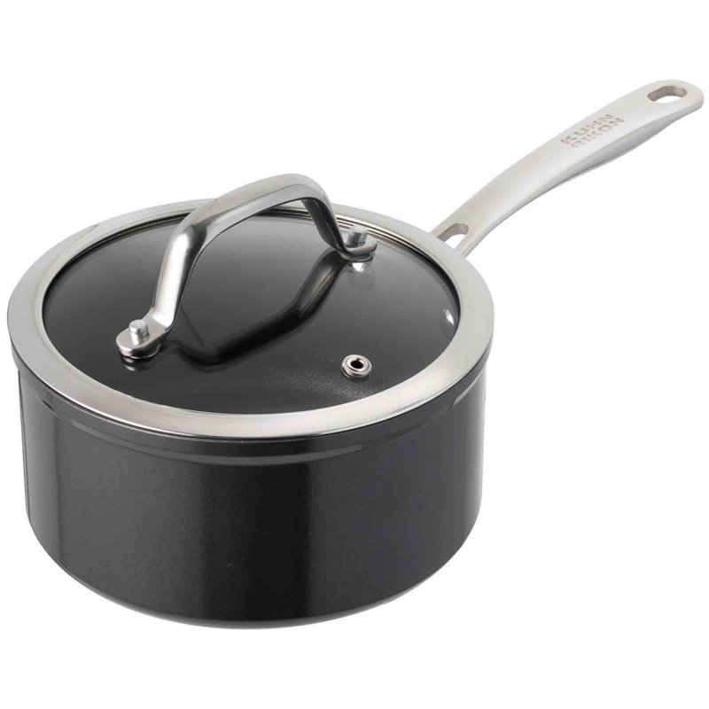 Kuhn Rikon Easy Pro 18cm/2.3L Saucepan with Glass Lid Black