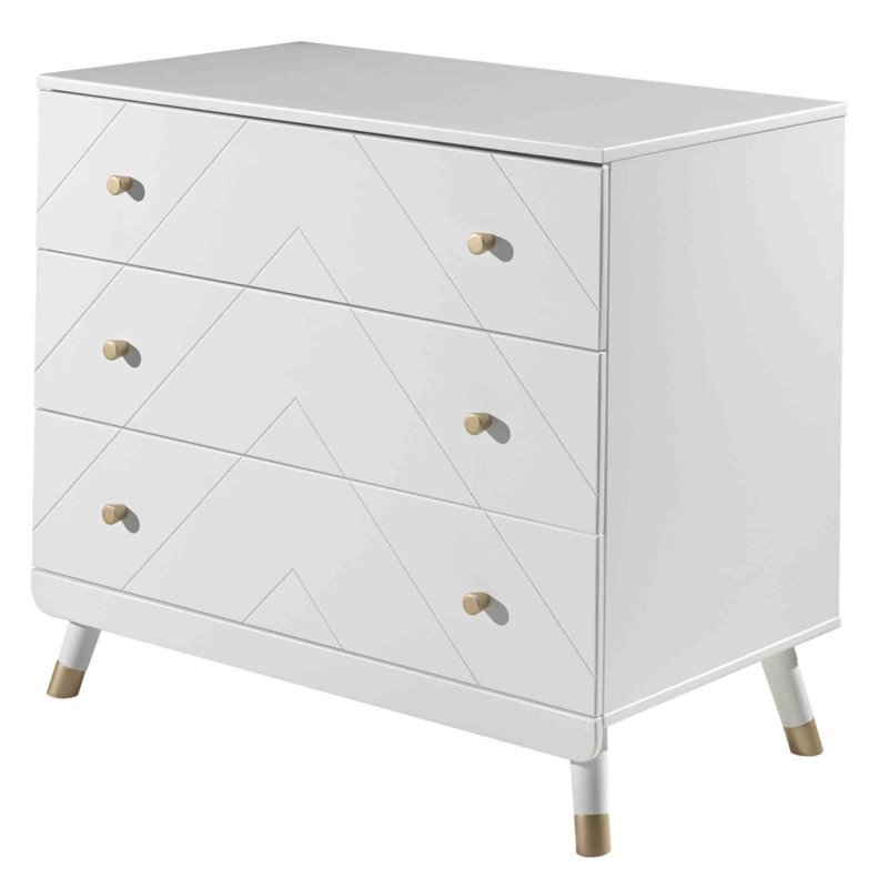 Vipack Billy 3 Drawer Chest of Drawers White