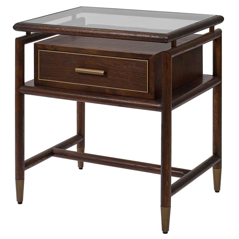 Mindy Brownes Avignon 1 Drawer Bedside Locker/Side Table Brown