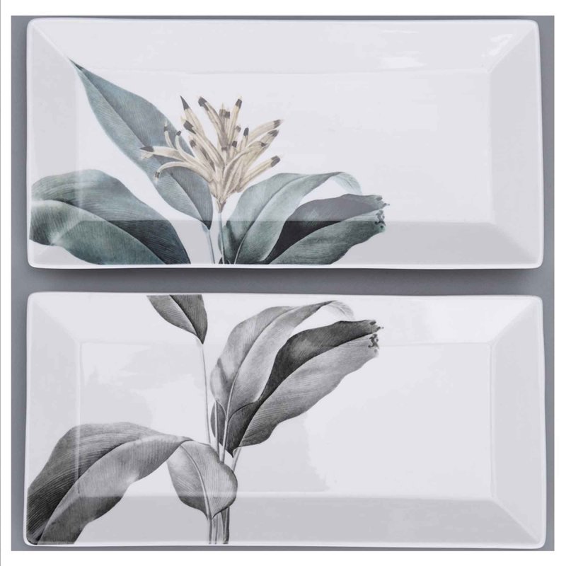 Mindy Brownes Birds of Paradice Platter (Set of 2) White & Grey