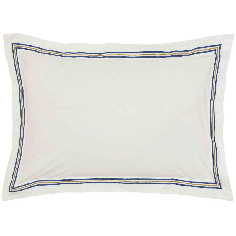 Sanderson Etchings & Roses Embroidered Oxford Pillowcase China Blue