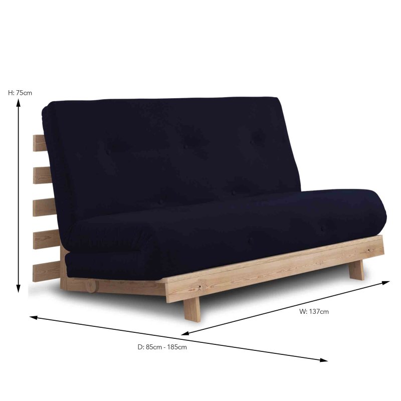 Kobe Double Futon Sofa Bed Fabric Navy