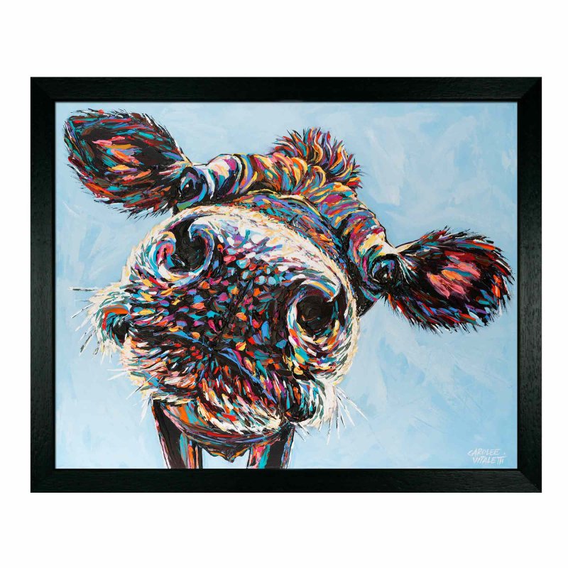 Camelot Funny Cow II 51cm x 63cm Picture By Carolee Vitaletti Black Frame
