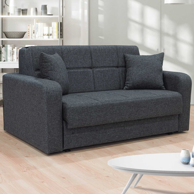Danny 2 Seater Sofa Bed Fabric Charcoal