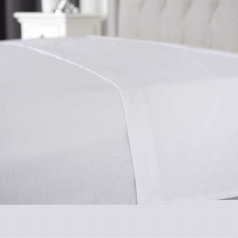 Belledorm Bamboo 300 Thread Count King/Super King Flat Sheet White