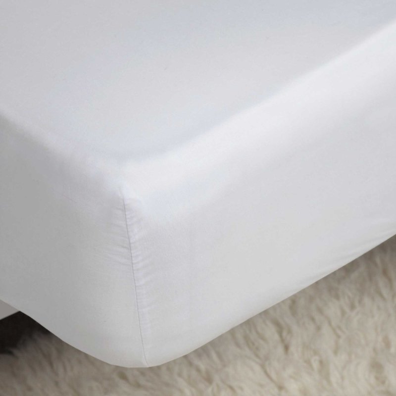 Belledorm Bamboo 300 Thread Count Super King Fitted Sheet (15") White