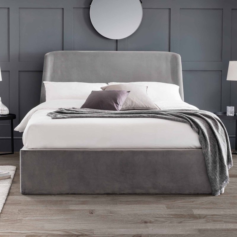 Frida King (150cm) Ottoman Bedstead Fabric Grey Lifestyle
