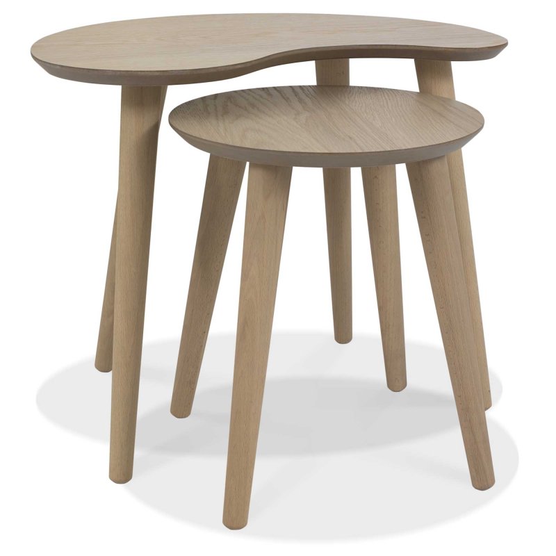 Dansk Nest of Tables (2) With Shelf Oak