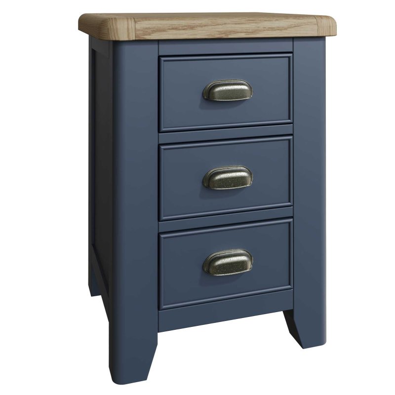 Hayley Large 3 Drawer Bedside Locker Midnight Blue