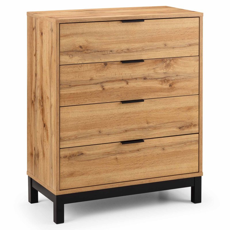 Bali 4 Drawer Tallboy Oak