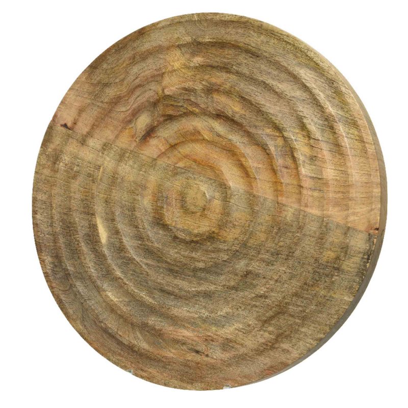 Round Mangowood Serving Plate Brown