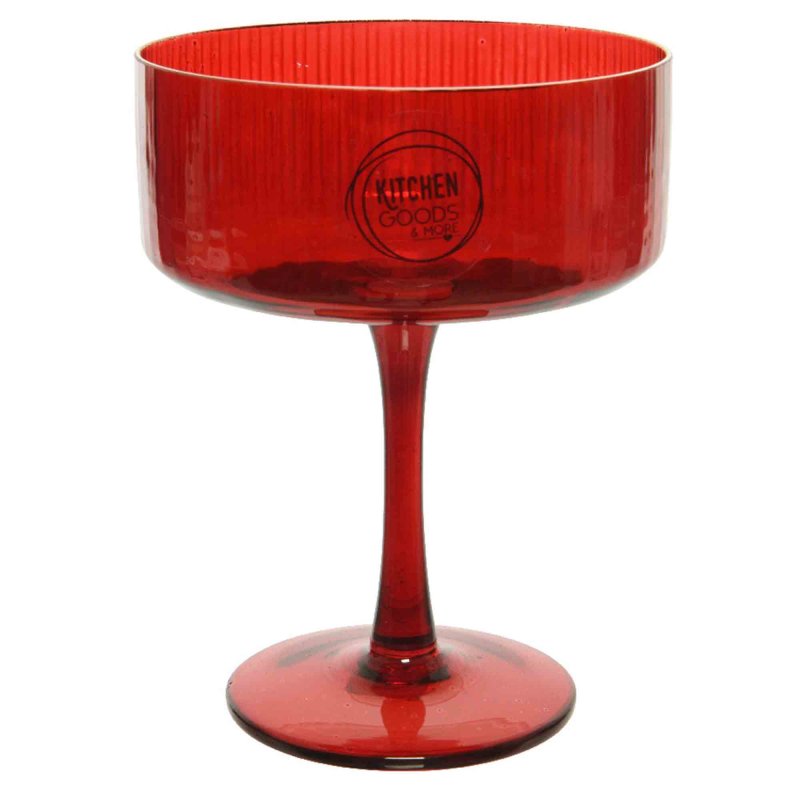 Christmas Red Champagne Saucer With Gold Rim