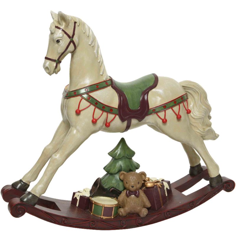Rocking Horse Decoration White 48cm