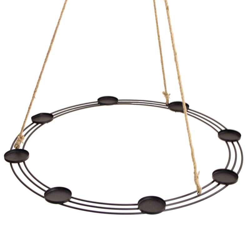 Hanging Candle Holder For 8 Candles Black 76cm