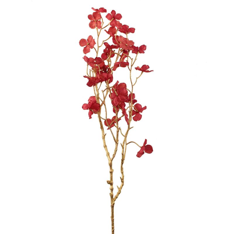 Decorative Blossom Red & Gold 80cm