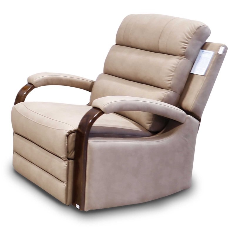 Michigan Reclining Armchair Faux Suede Beige