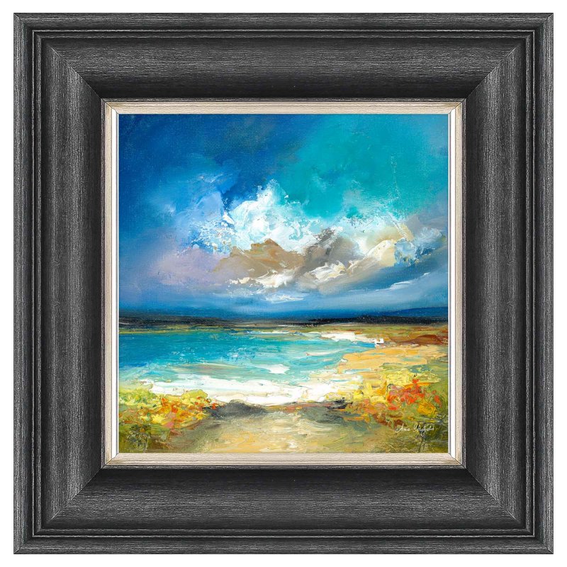 Artko Cornish Coastline 46cm x 46cm Picture By Anna Schofield Black Frame