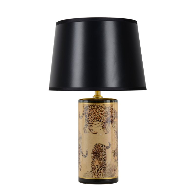 Mindy Brownes Zanzibar Table Lamp Leopard Print With Black Shade