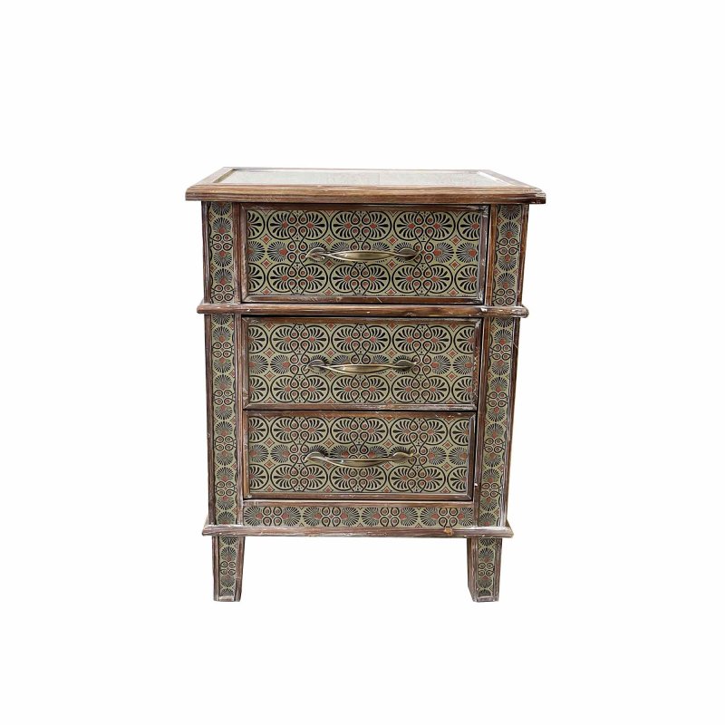 Mindy Brownes Amira 3 Drawer Chest of Drawers Patterned Green & Brown