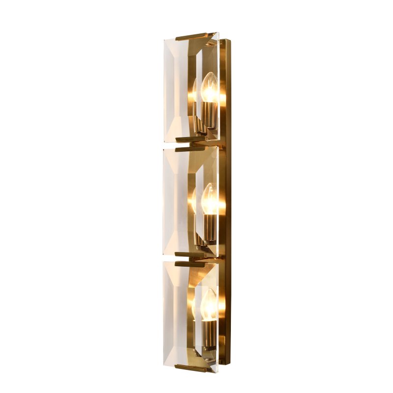 Mindy Brownes Eton Wall Light Triple Crystal & Brass