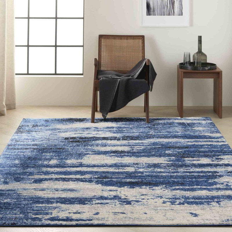 Riverflow 01 Rug 239cm x 300cm Blue & Grey Lifestyle