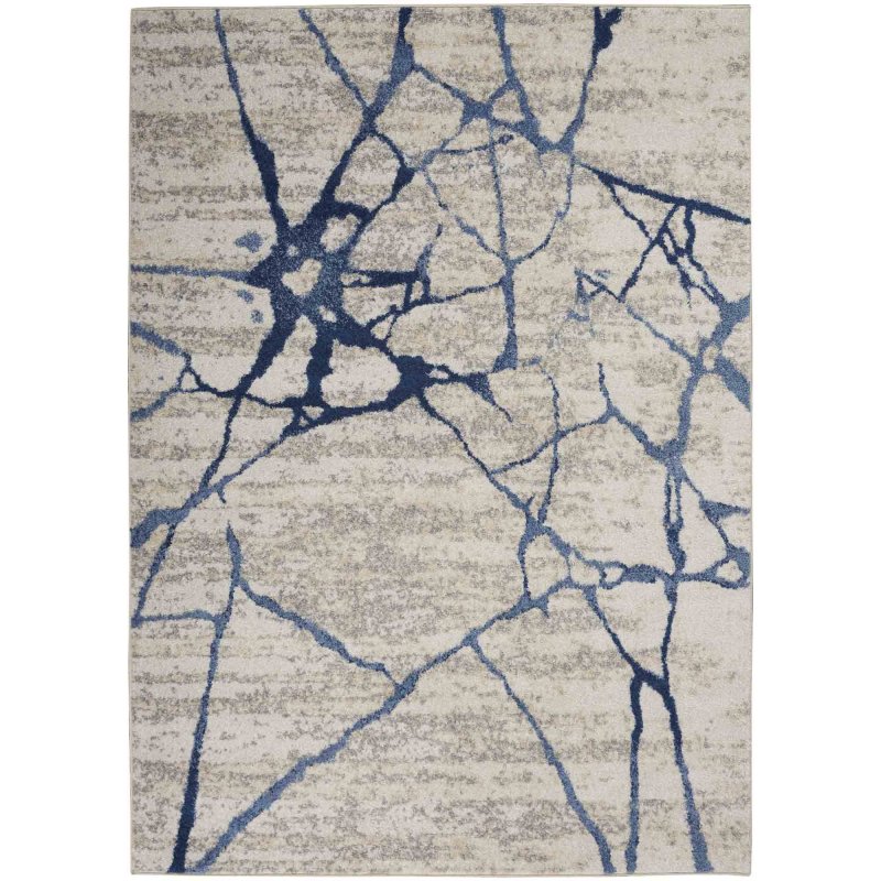 Calvin Klein River Flow 05 Rug 239cm x 200cm Ivory & Blue Flat