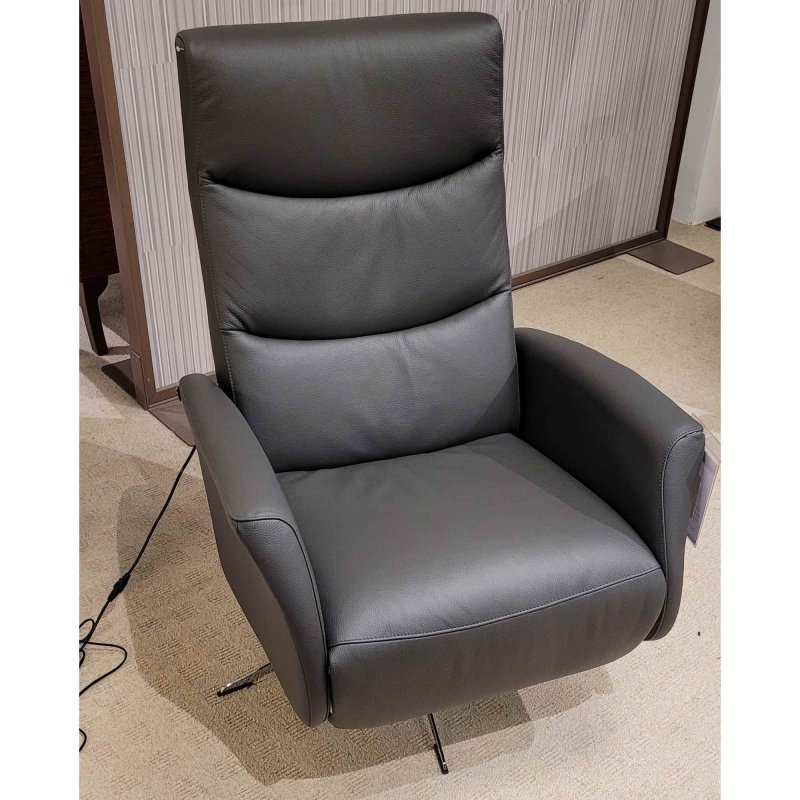 Hjort Knudsen Furano Electric 2 Motor Electric Reclining Armchair Leather Antracite 