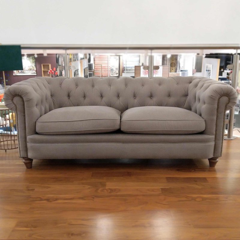 Alexander & James Abraham Junior 3 Seater Sofa Fabric B Taupe Meubles