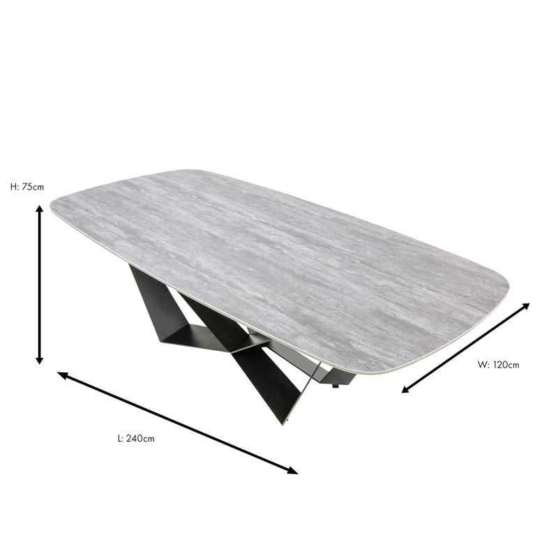 Basilico 10 Person Dining Table Calco Grigo Measurements