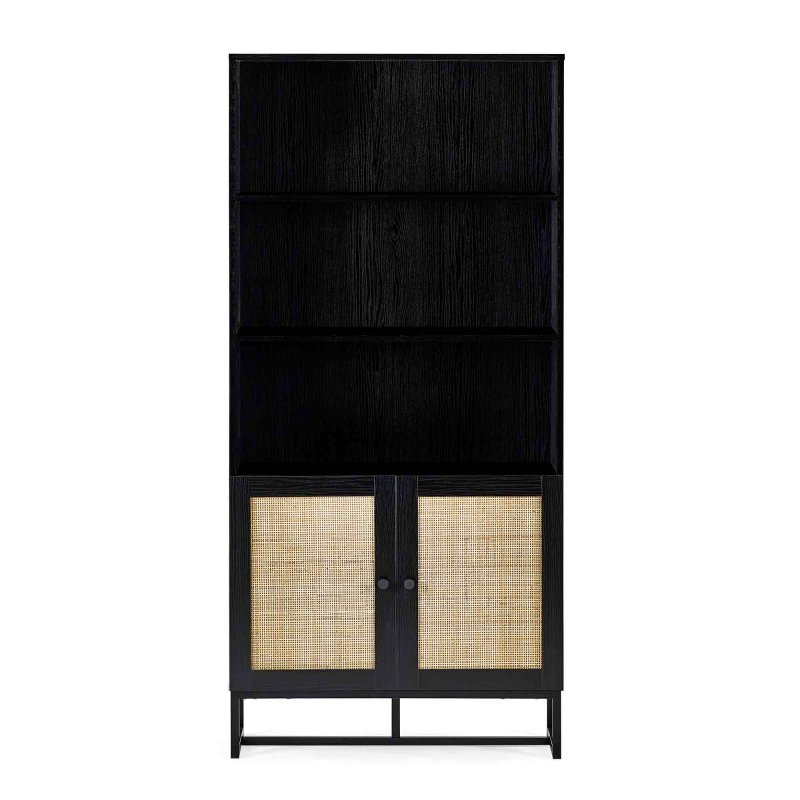 Calia Bookcase With 2 Doors Black