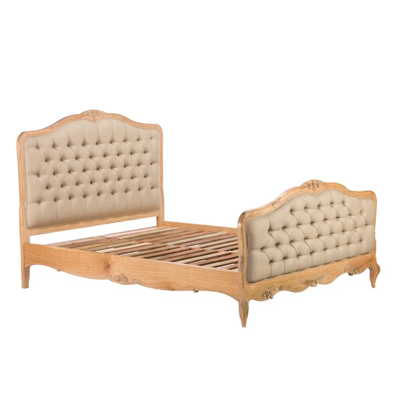 Lottie Double (135cm) Bedstead Mindi Wood & Fabric Grey