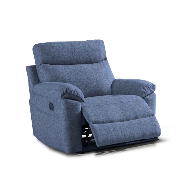 Torcello Manual Reclining Armchair Fabric Blue